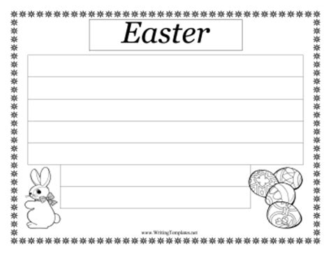 Each page contains keywords and pictorial prompts to help with writing. Easter Writing Template Writing Template