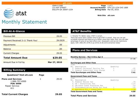 Fake Cable Bill Template Free