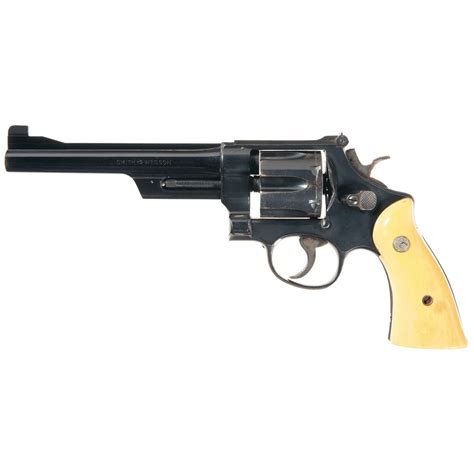 Smith And Wesson N Frame Double Action Revolver With Ivory Grips