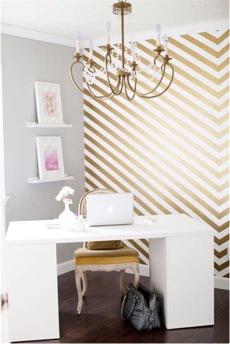 Gold Home Office Washi Wall 11 Wonderful Washi Tape Wall Decor Ideas