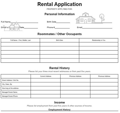 Free California Rental Application Forms Word Pdf Excel Tmp