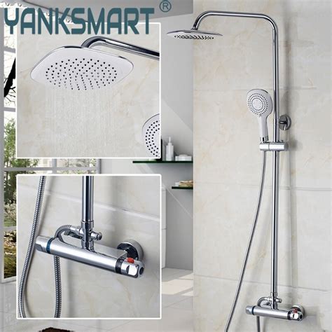 bathroom contemporary thermostatic rainfall shower head 53954 bathroom bath shower mixer taps