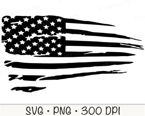 Distressed Black And White American Flag Svg Vector Cut File Etsy