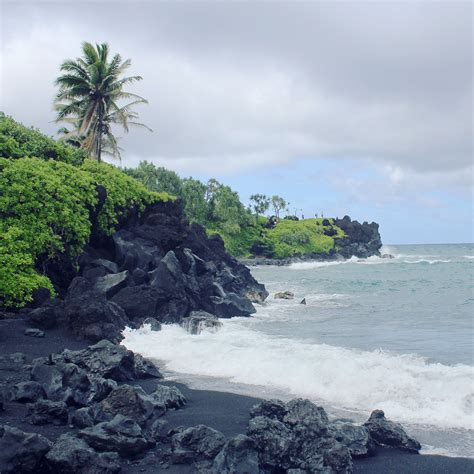 Waianapanapa State Park On The Road To Hana Maui This Black Sand