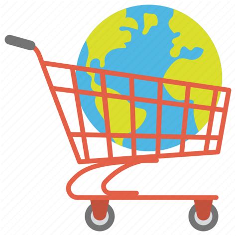 Ecommerce concept, global shopping concept, online shopping, shopping cart with earth or globe ...