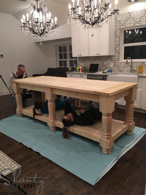Made from old windows (one of my all time faves!) imperfect furniture makes a beautiful kitchen island. DIY Kitchen Island - Free Plans & How To Video - Shanty 2 Chic