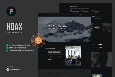 Hoax Creative Agency Figma Template Graphic Templates Envato Elements