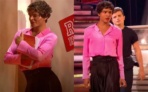 strictly come dancing layton williams dances in drag for emotional grease number