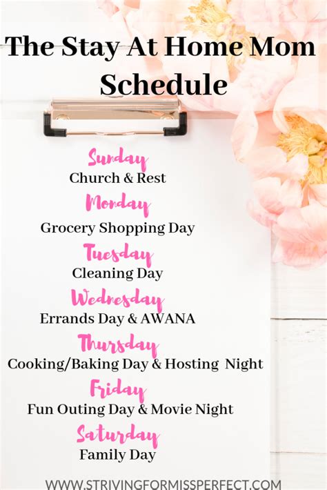 The Stay At Home Mom S Schedule Artofit
