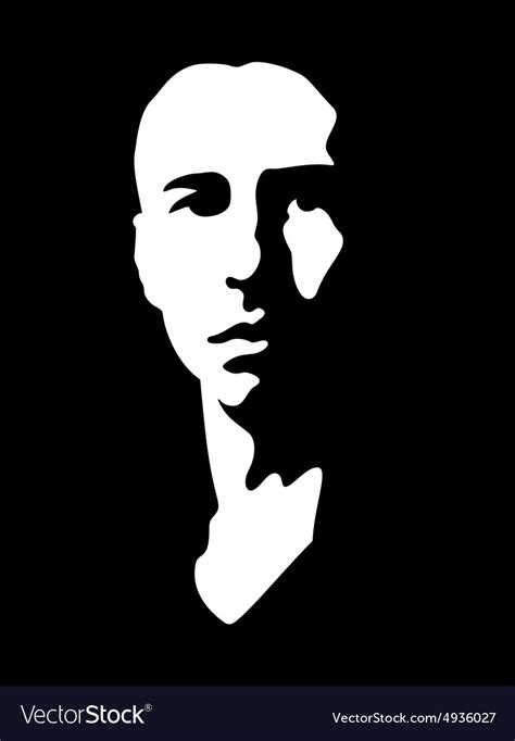 Black And White Portrait Royalty Free Vector Image