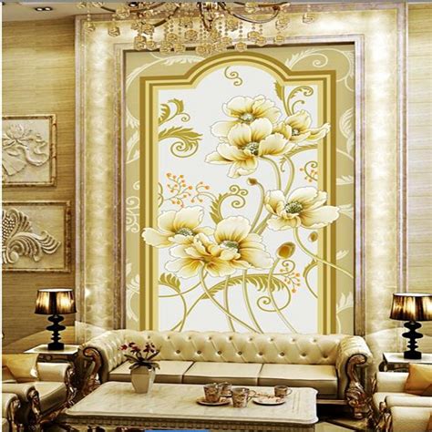 Custom Size Photo Lily Peony Pattern Large Mural 3d Porch Corridor