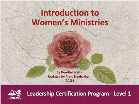 Adventist Womens Ministries Leadership Certification Level 1