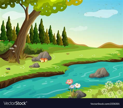 A River At The Forest Royalty Free Vector Image