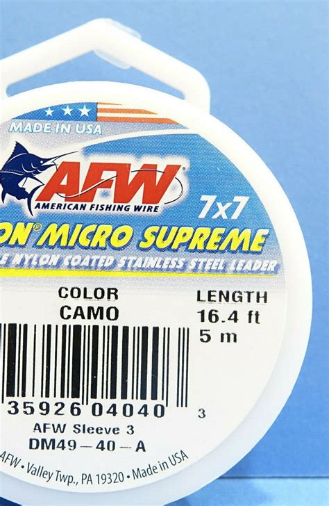 Surflon Micro Supreme 7x7 Afw Camo 5 Feet 18kg Nylon Coated Knotable