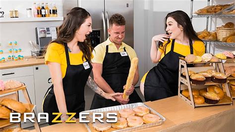 maddy may lily lou work at a bakery together where they sneak around all the time to get fucked