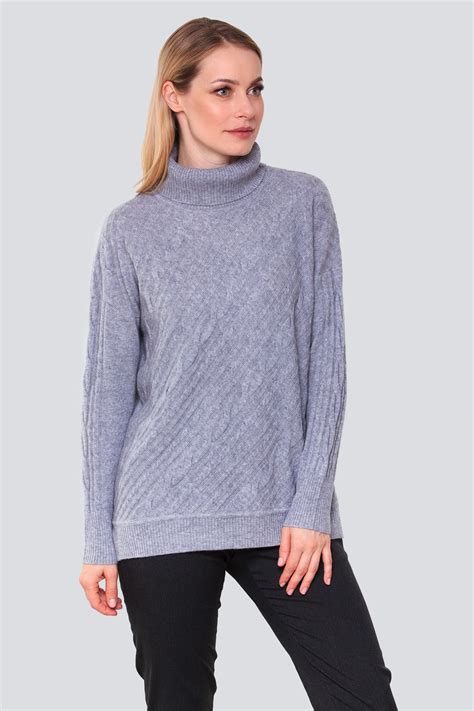 Серый кашемировый свитер купить с быстрой доставкой | KHAN Cashmere