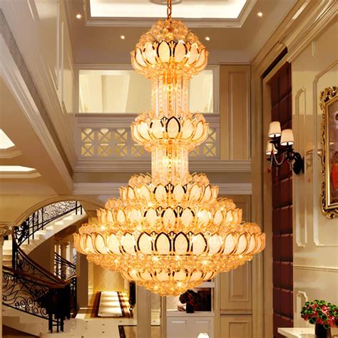 Lotus Crystal Chandelier Lighting Fixture Led Gold Crystal Chandeliers