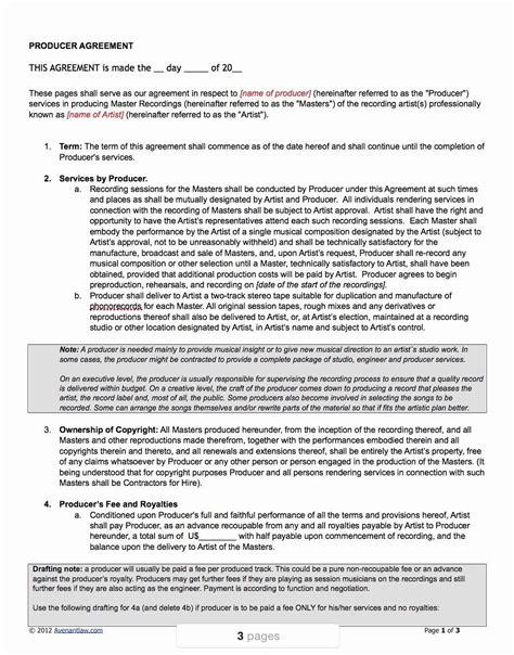 I took a little break from music production to find inspiration in other creative and art fields. Work For Hire Agreement Music Template Printable in 2020 | Contract template, Label templates ...