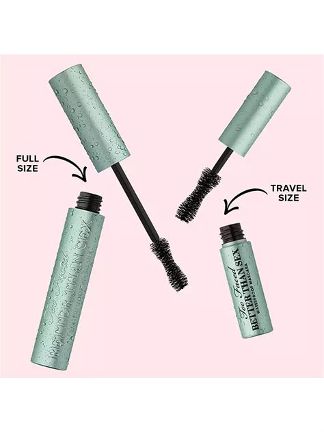 too faced better than sex waterproof doll size mascara black 4 8g at john lewis and partners