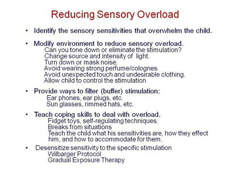 Strategies For Reducing Sensory Overload Ocupational Therapy Sensory Therapy Sensory Diet