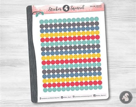 Solid Mini Dots Planner Stickers Erin Condren Calendar Etsy Planner