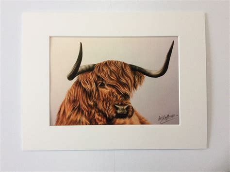Highland Cow Print Love Scotland Art Scottish Cow Poster Etsy Uk