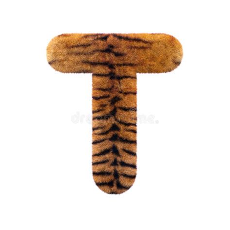 Tiger Letter T Uppercase 3d Feline Fur Font Suitable For Safari