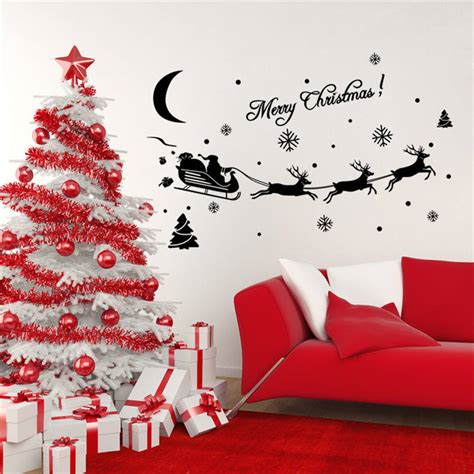 Merry Christmas Wall Sticker The Santa Claus Removable Wall Stickers