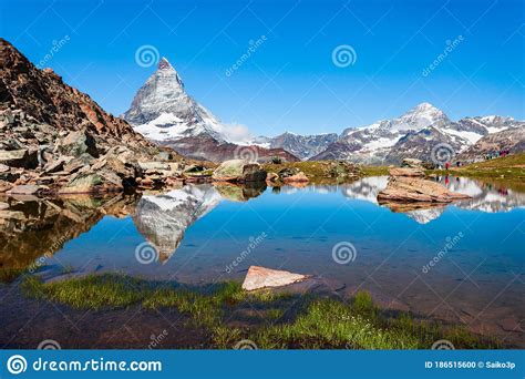 Riffelsee Lake And Matterhorn Switzerland Stock Photo Image Of