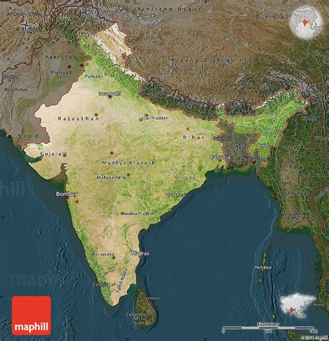 Satellite Map Of India Map Of The World