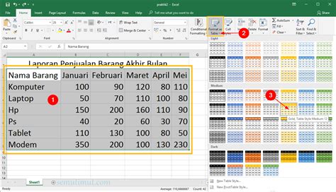 Cara Membuat Tabel Di Excel Berwarna Otomatis Mudah SemutImut