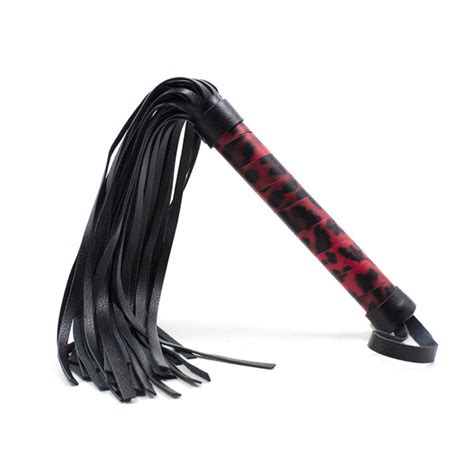 Leopard Pu Leather Spanking Paddle Fetish Whip Flogger Sex Toys For