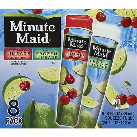 Minute Maid Soft Frozen Limeadelimeade Cherry Squeeze Tubes 8 3 Fl