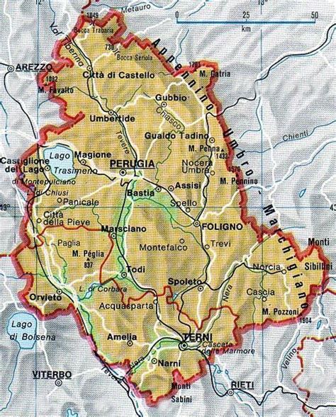 Mappa Dell Umbria Cartina Dell Umbria Umbria Mappa Guida Di Viaggio