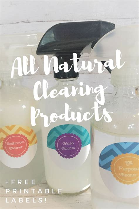 All Natural Cleaning Products Free Printable Labels All Natural