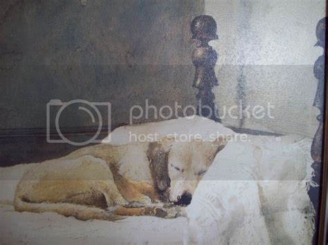 Master Bedroom Framed Andrew Wyeth Yellow Lab On Bed Dog On A Bed Dog