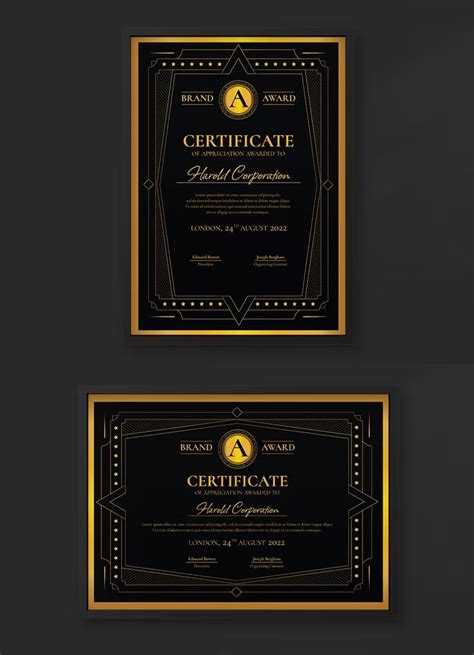 Award Certificate Template Ai Eps Psd In 2022 Certificate Design