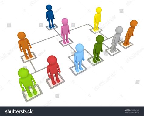 Organization Structure 3d Illustrating Organizational Hierarchy