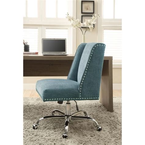 Linon Aqua Office Chair Draper Polyester With Chrome Photos 44 