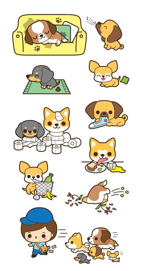 Kawaii Dog Clip Art Cute Dog Clipart Kawaii Puppy Clipart Etsy Dog
