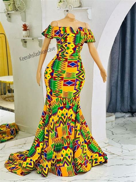 Handwoven Kente Corset Wedding Dress African Wedding Traditional Dress Original Kente