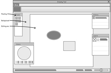 Wireframe Example For A Desktop Drawing Tool This Wireframe Example Is