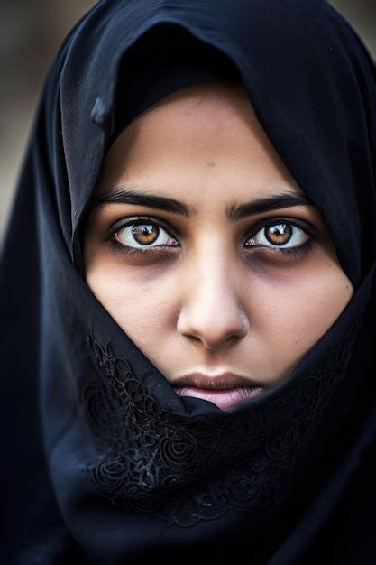 premium ai image shot of a muslim woman wearing a niqab outside created with generative ai