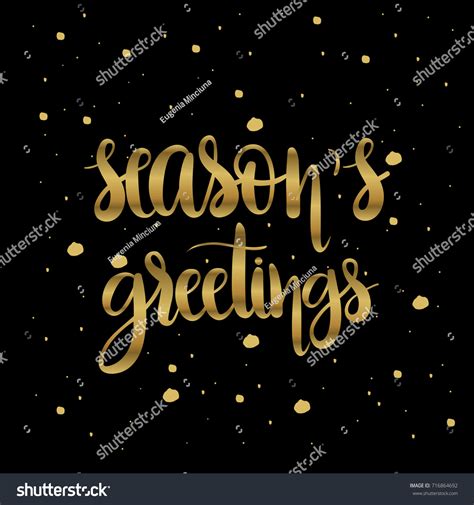 Seasons Greetings Unique Hand Drawn Typographic Stock Vector Royalty