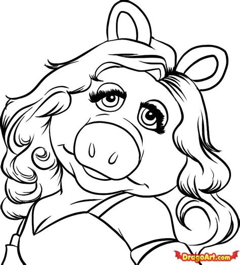 How to Draw Miss Piggy, Step by Step, Characters, Pop Culture, FREE