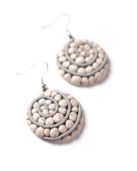 Learn How To Create These Natural Polymer Clay Spiral Earrings Inspired