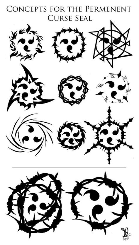 Curse Seal Concepts By Obsidiansickle On Deviantart Anime Tattoos