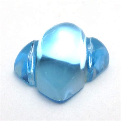 Swiss Blue Topaz Cabochon Fantasy Cut Gemstone Handmade Ring Etsy
