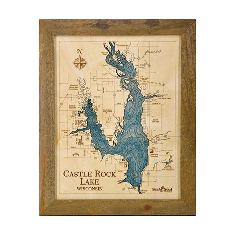 Castle Rock Lake Nautical Chart 2d Wall Art 13x16 Sea And Soul Charts