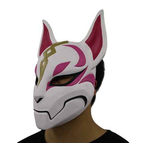 Fortnite Game Fox Drift Mask Costume Halloween Latex Cosplay Helmet